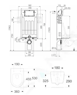 Kúpeľňa Kielle - Genesis Set predstenovej inštalácie, WC so sedátkom softclose a tlačidla Gemini II, biela / chróm 30505SZ17