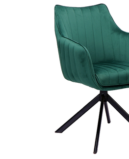 Jedálenské stoličky ZALIA čalúnená stolička, zelená bluvel 78