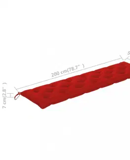 Záhradné sedáky Záhradná poduška 200 cm Dekorhome Červená