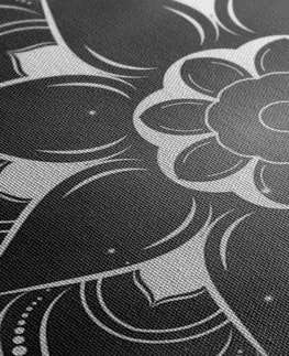 Čiernobiele obrazy Obraz moderná Mandala s orientálnym vzorom v čiernobielom prevedení