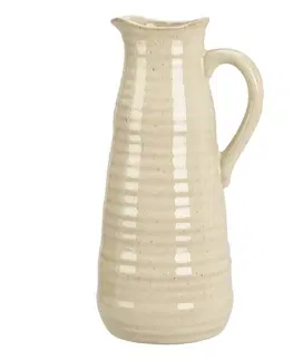 Vázy keramické Kameninová váza/džbán Busara 10,5 x 24 cm, béžová