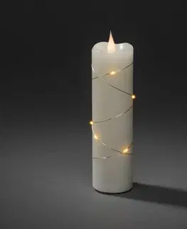 LED sviečky Konstsmide Christmas LED vosková sviečka krémová farba jantárová 17,8 cm