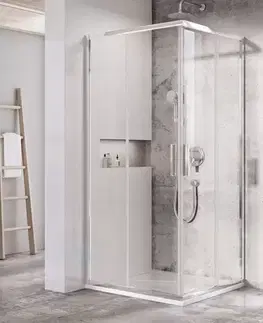 Sprchovacie kúty RAVAK - Blix Sprchovací kút Slim BLSRV2-90, 900x900 mm, lesklá nehrdzavejúca oceľ/sklo X1LM70C00Z1