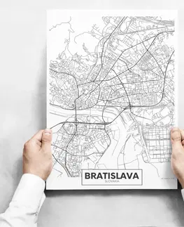 Moderné obrazy Obrazy na stenu - Map Of Bratislava II