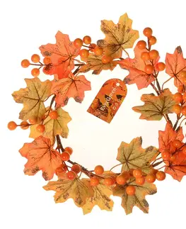 Kvety Jesenné venček s javorovými listami a bobuľami, pr. 22 cm