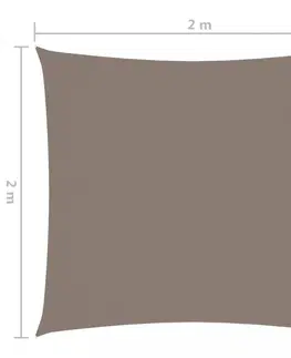 Stínící textilie Tieniaca plachta štvorcová 2 x 2 m oxfordská látka Dekorhome Sivohnedá taupe