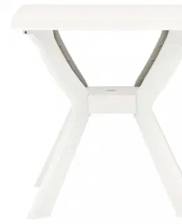 Záhradné stoly Záhradný bistro stolík plast Dekorhome Biela
