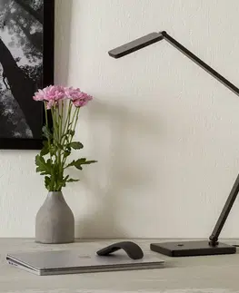 Stolové lampy Knapstein Nastaviteľná LED lampa na písací stôl Linus čierna