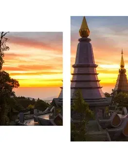 Obrazy prírody a krajiny 5-dielny obraz ranný východ slnka nad Thajskom