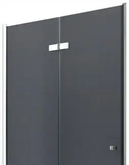 Sprchovacie kúty MEXEN - LIMA skladacie dvere 100x190 cm 6mm, chróm, grafit sa stenovým profilom 856-100-000-01-40