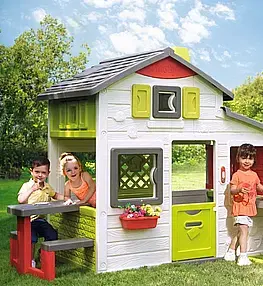 Detské záhradné PVC domčeky DEOKORK Domček Neo Friends House s kuchyňou rozšíriteľný