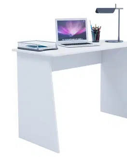 Písacie stoly Písací Stôl V Bielej Farbe Masola Maxi 110 Cm Biely