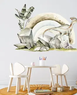 Nálepky na stenu Nálepky na stenu - Dinosaurus a dúha