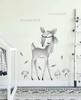 Nálepky na stenu Nálepka čiernobieleho jelenčeka do detskej izby