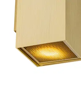 Nastenne lampy Dizajnové nástenné svietidlo zlaté hranaté 2-svetlo - Sab Honey
