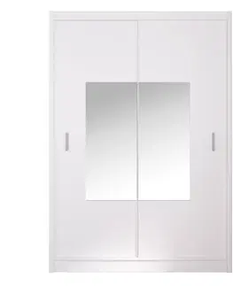 Šatníkové skrine Skriňa s posuvnými dverami, biela, 150x215, MADRYT
