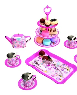 Drevené hračky Bino Detský čajový set a stojan s koláčikmi