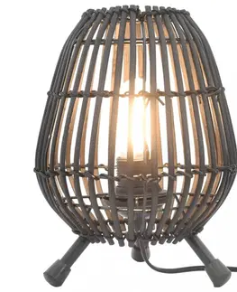 Osvetlenie Stolná lampa vŕba Dekorhome Čierna