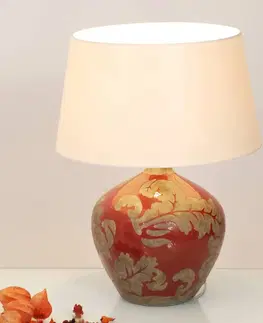 Stolové lampy Holländer Stolná lampa Toulouse okrúhla výška 42 cm, červená