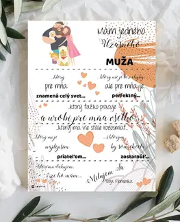 Tabuľky s venovaním (darčeky) Darčeky pre muža - Personalizované vyznanie lásky pre manžela - tabuľka