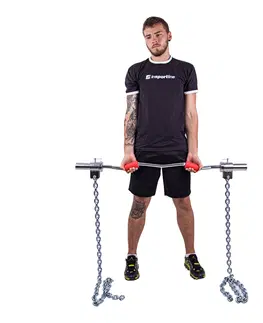 Ostatné fitness náradie Vzpieračské reťaze s tyčou inSPORTline Chainbos Set 2x15 kg