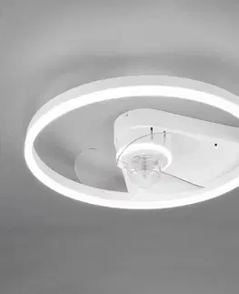Stropné ventilátory so svetlom Reality Leuchten Stropný ventilátor Borgholm diódy LED, CCT, biela