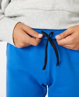nohavice Chlapčenské nohavice 100 na cvičenie modré