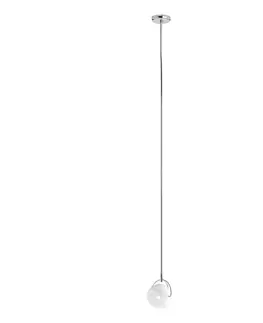 Závesné svietidlá Fabbian Fabbian Beluga White sklenená závesná lampa Ø 9 cm