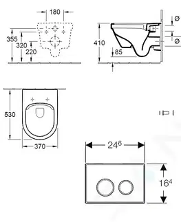 Záchody GEBERIT - Kombifix Modul na závesné WC s tlačidlom Sigma01, matný chróm + Villeroy Boch - WC a doska, DirectFlush, SoftClose, CeramicPlus 110.302.00.5 NB3