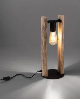 Stolové lampy JUST LIGHT. Stolová lampa z guľatiny vyrobená z dreva