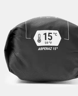 kemping Kempingový spací vak Arpenaz od 15 °C čierny