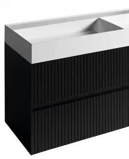 Kúpeľňa SAPHO - FILENA umývadlová skrinka 118x51,5x43cm, čierna mat strip FID1212BS