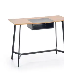 Písacie a pracovné stoly HALMAR B-41 písací stolík dub zlatý / čierna