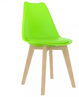 Jedálenské stoličky a kreslá Jedálenská stolička 4 ks plast / umelá koža / buk Dekorhome Modrá