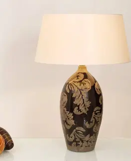 Stolové lampy Holländer Stolná lampa Toulouse okrúhla, výška 65 cm, čierna