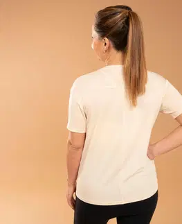 fitnes Tehotenské tričko na jogu béžové