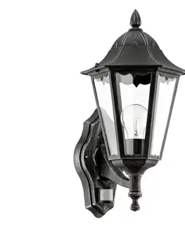 Záhradné lampy Eglo Eglo 93458 - Vonkajšie nástenné svietidlo s čidlom navedie 1xE27/60W/230V 