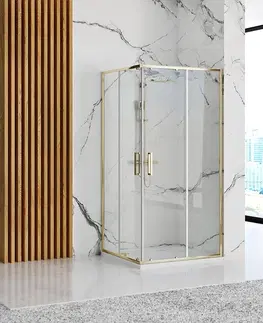 Sprchovacie kúty REA/S - Sprchovací kút PUNTO 80x100 Gold So sprchovou vaničkou Savoy KPL-K6442