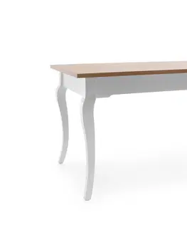 Jedálenské stoly TARANKO Diament DI-S1 rozkladací jedálenský stôl biela / dub Diament