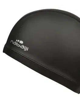 čiapky Látková plavecká čiapka so záterom veľkosť L čierna