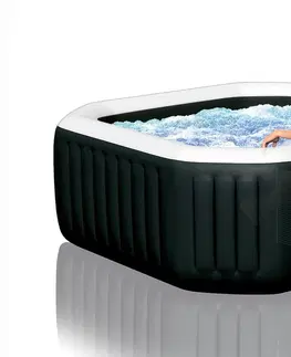 Vírivé bazény DEOKORK Nafukovacia vírivka Deluxe Octagon systém slanej vody pre 4 osoby (bublinky + masáž + trysky) 800L
