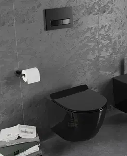 Záchody MEXEN - Lena Závesná WC misa vrátane sedátka s slow-slim, Duroplastu, čierna 30224070