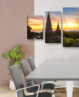 Obrazy prírody a krajiny 5-dielny obraz ranný východ slnka nad Thajskom