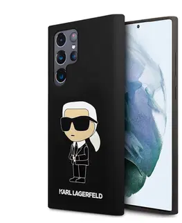 Puzdrá na mobilné telefóny Zadný kryt Karl Lagerfeld Liquid Silicone Ikonik NFT pre Samsung Galaxy S24 Ultra, čierny 57983119540