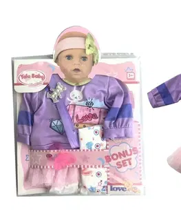 Hračky bábiky MAC TOYS - Fialové tričko so sukňou pre bábiku 40 - 43 cm