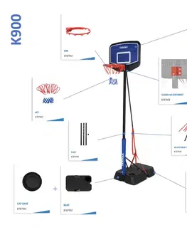 basketbal Systém na nastavenie výšky basketbalového koša K900 oranžový