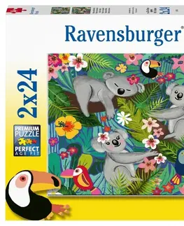 Hračky puzzle RAVENSBURGER - Koaly a leňochy 2x24 dielikov
