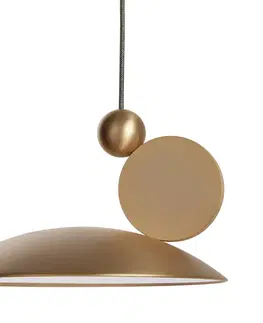 Závesné svietidlá Carpyen Závesné svietidlo LED Equilibrium, Ø 18 cm, zlatá farba
