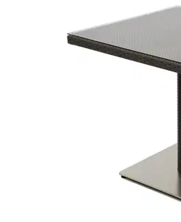 Stolčeky DEOKORK Záhradný ratanový stôl GINA 80x80 cm (hnedá)