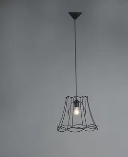 Zavesne lampy Retro závesné svietidlo čierne 35 cm - Granny Frame